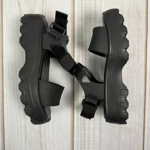 Mini Melissa Black Kick Off Platform Sandals 2Y - Picture 4 of 8